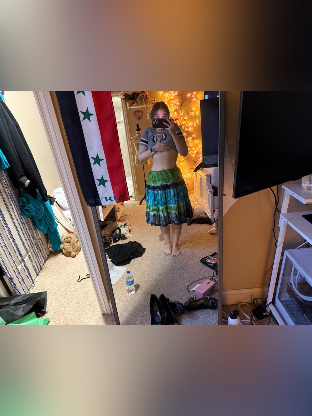 y2k vintage dressbarn tie dye skirt